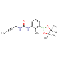 Chemical structure of 3-(but-2-yn-1-yl)-1-[2-methyl-3-(4,4,5,5-tetramethyl-1,3,2-dioxaborolan-2-yl)phenyl]urea - CSSB03575178533