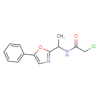 Chemical structure of 2-chloro-N-[1-(5-phenyl-1,3-oxazol-2-yl)ethyl]acetamide - CSSB00160927955