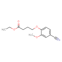 Chemical structure of ethyl 4-(4-cyano-2-methoxyphenoxy)butanoate - CSSB00046133734