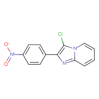 Chemical structure of 3-chloro-2-(4-nitrophenyl)imidazo[1,2-a]pyridine - CSSB06586135560