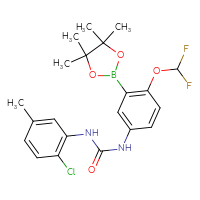 Chemical structure of 3-(2-chloro-5-methylphenyl)-1-[4-(difluoromethoxy)-3-(4,4,5,5-tetramethyl-1,3,2-dioxaborolan-2-yl)phenyl]urea - CSSB21332045866