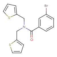 Chemical structure of 3-bromo-N,N-bis[(thiophen-2-yl)methyl]benzamide - CSSB00026920906