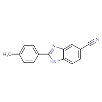 Chemical structure of 2-(4-methylphenyl)-1H-1,3-benzodiazole-5-carbonitrile - CSSB00000388086