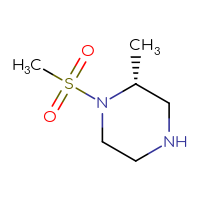 Chemical structure of (2R)-1-methanesulfonyl-2-methylpiperazine - CSSB00012279431