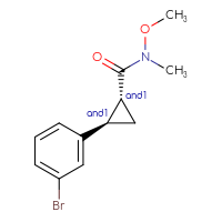 Chemical structure of rac-(1R,2R)-2-(3-bromophenyl)-N-methoxy-N-methylcyclopropane-1-carboxamide - CSSB21291564247