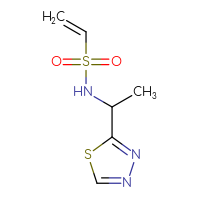 Chemical structure of N-[1-(1,3,4-thiadiazol-2-yl)ethyl]ethene-1-sulfonamide - CSSB02127672431