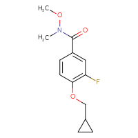 Chemical structure of 4-(cyclopropylmethoxy)-3-fluoro-N-methoxy-N-methylbenzamide - CSSB21151591851