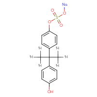Chemical structure of 4-[2-(4-hydroxyphenyl)(1,1,1,3,3,3-²H₆)propan-2-yl]phenyl sodium sulfate - CSSB02515434870