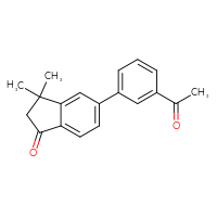 Chemical structure of 5-(3-acetylphenyl)-3,3-dimethyl-2,3-dihydro-1H-inden-1-one - CSSB06587415099