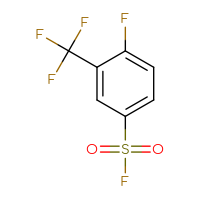 Chemical structure of 4-fluoro-3-(trifluoromethyl)benzene-1-sulfonyl fluoride - CSSB00015196456
