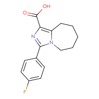 Chemical structure of 3-(4-fluorophenyl)-5H,6H,7H,8H,9H-imidazo[1,5-a]azepine-1-carboxylic acid - CSSB00000738279