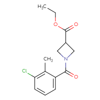 Chemical structure of ethyl 1-(3-chloro-2-methylbenzoyl)azetidine-3-carboxylate - CSSB01622243529