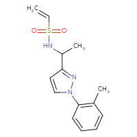 Chemical structure of N-{1-[1-(2-methylphenyl)-1H-pyrazol-3-yl]ethyl}ethene-1-sulfonamide - CSSB21332125690