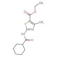 Chemical structure of ethyl 2-cyclohexaneamido-4-methyl-1,3-thiazole-5-carboxylate - CSSB00028006750