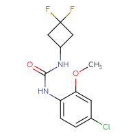 Chemical structure of 1-(4-chloro-2-methoxyphenyl)-3-(3,3-difluorocyclobutyl)urea - CSSB02019442428
