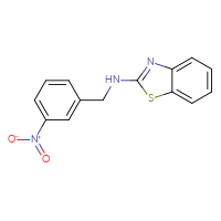 Chemical structure of N-[(3-nitrophenyl)methyl]-1,3-benzothiazol-2-amine - CSSB00040165634