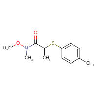 Chemical structure of N-methoxy-N-methyl-2-[(4-methylphenyl)sulfanyl]propanamide - CSSB01395045349