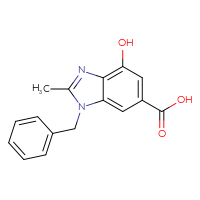 Chemical structure of 1-benzyl-4-hydroxy-2-methyl-1H-1,3-benzodiazole-6-carboxylic acid - CSSB00160479852