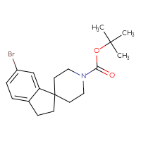 Chemical structure of tert-butyl 6-bromo-2,3-dihydrospiro[indene-1,4'-piperidine]-1'-carboxylate - CSSB00010062904