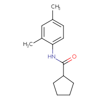 Chemical structure of N-(2,4-dimethylphenyl)cyclopentanecarboxamide - CSSB00028973042