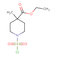 Chemical structure of ethyl 1-(chlorosulfonyl)-4-methylpiperidine-4-carboxylate - CSSB14987122809