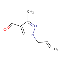 Chemical structure of 3-methyl-1-(prop-2-en-1-yl)-1H-pyrazole-4-carbaldehyde - CSSB00000051036