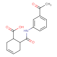 Chemical structure of 6-[(3-acetylphenyl)carbamoyl]cyclohex-3-ene-1-carboxylic acid - CSSB00020595182
