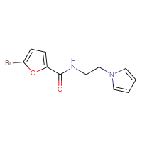 Chemical structure of 5-bromo-N-[2-(1H-pyrrol-1-yl)ethyl]furan-2-carboxamide - CSSB00012515139