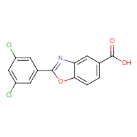 Chemical structure of 2-(3,5-dichlorophenyl)-1,3-benzoxazole-5-carboxylic acid - CSSB00048588096