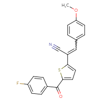 Chemical structure of 2-[5-(4-fluorobenzoyl)thiophen-2-yl]-3-(4-methoxyphenyl)prop-2-enenitrile - CSSB02125603964