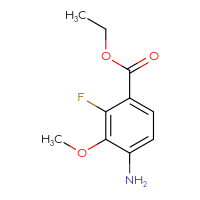 Chemical structure of ethyl 4-amino-2-fluoro-3-methoxybenzoate - CSSB00040575753