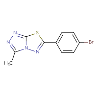 Chemical structure of 6-(4-bromophenyl)-3-methyl-[1,2,4]triazolo[3,4-b][1,3,4]thiadiazole - CSSB00009812475