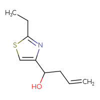 Chemical structure of 1-(2-ethyl-1,3-thiazol-4-yl)but-3-en-1-ol - CSSB00016303221