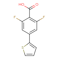 Chemical structure of 2,6-difluoro-4-(thiophen-2-yl)benzoic acid - CSSB00160567270