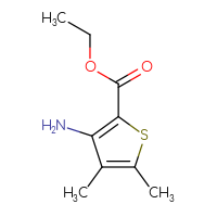 Chemical structure of ethyl 3-amino-4,5-dimethylthiophene-2-carboxylate - CSSB06358992513