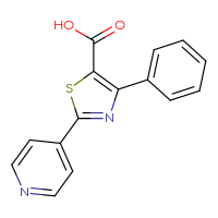 Chemical structure of 4-phenyl-2-(pyridin-4-yl)-1,3-thiazole-5-carboxylic acid - CSSB00103158516
