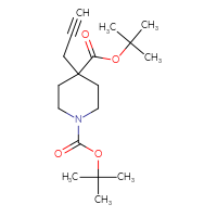 Chemical structure of 1,4-di-tert-butyl 4-(prop-2-yn-1-yl)piperidine-1,4-dicarboxylate - CSSB00102952999