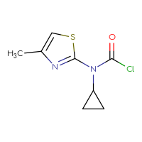 Chemical structure of N-cyclopropyl-N-(4-methyl-1,3-thiazol-2-yl)carbamoyl chloride - CSSB15002726936