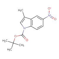 Chemical structure of tert-butyl 3-methyl-5-nitro-1H-indole-1-carboxylate - CSSB21332128261