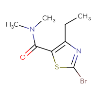 Chemical structure of 2-bromo-4-ethyl-N,N-dimethyl-1,3-thiazole-5-carboxamide - CSSB03551747164