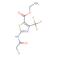 Chemical structure of ethyl 2-(2-chloroacetamido)-4-(trifluoromethyl)-1,3-thiazole-5-carboxylate - CSSB21509460284