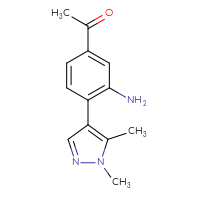 Chemical structure of 1-[3-amino-4-(1,5-dimethyl-1H-pyrazol-4-yl)phenyl]ethan-1-one - CSSB10240001368
