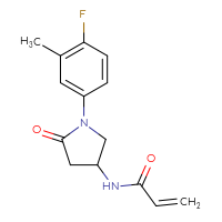 Chemical structure of N-[1-(4-fluoro-3-methylphenyl)-5-oxopyrrolidin-3-yl]prop-2-enamide - CSSB21332062236