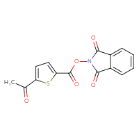 Chemical structure of 1,3-dioxo-2,3-dihydro-1H-isoindol-2-yl 5-acetylthiophene-2-carboxylate - CSSB06258920633