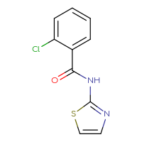 Chemical structure of 2-chloro-N-(1,3-thiazol-2-yl)benzamide - CSSB00000001786