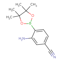 Chemical structure of 3-amino-4-(4,4,5,5-tetramethyl-1,3,2-dioxaborolan-2-yl)benzonitrile - CSSB00010281061