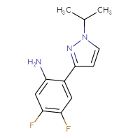 Chemical structure of 4,5-difluoro-2-[1-(propan-2-yl)-1H-pyrazol-3-yl]aniline - CSSB03453701798