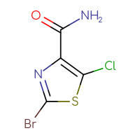 Chemical structure of 2-bromo-5-chloro-1,3-thiazole-4-carboxamide - CSSB00010074084
