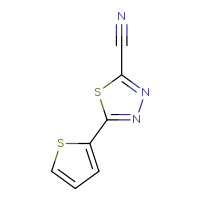 Chemical structure of 5-(thiophen-2-yl)-1,3,4-thiadiazole-2-carbonitrile - CSSB09660020883