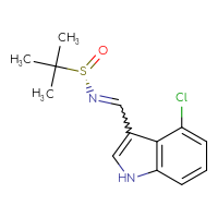Chemical structure of (S)-N-[(4-chloro-1H-indol-3-yl)methylidene]-2-methylpropane-2-sulfinamide - CSSB21331812091